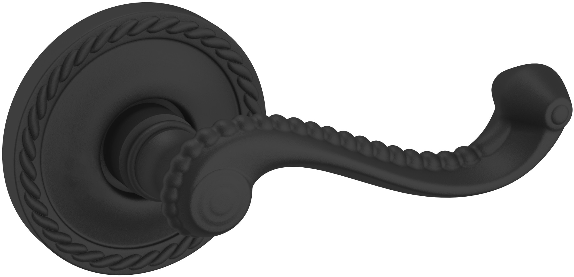 Baldwin 5104.FD 5104 Non-Turning Two-Sided Dummy Door Lever Set with 5004 Rose from the Estate Collection Satin Black Door Hardware Door Levers Dummy