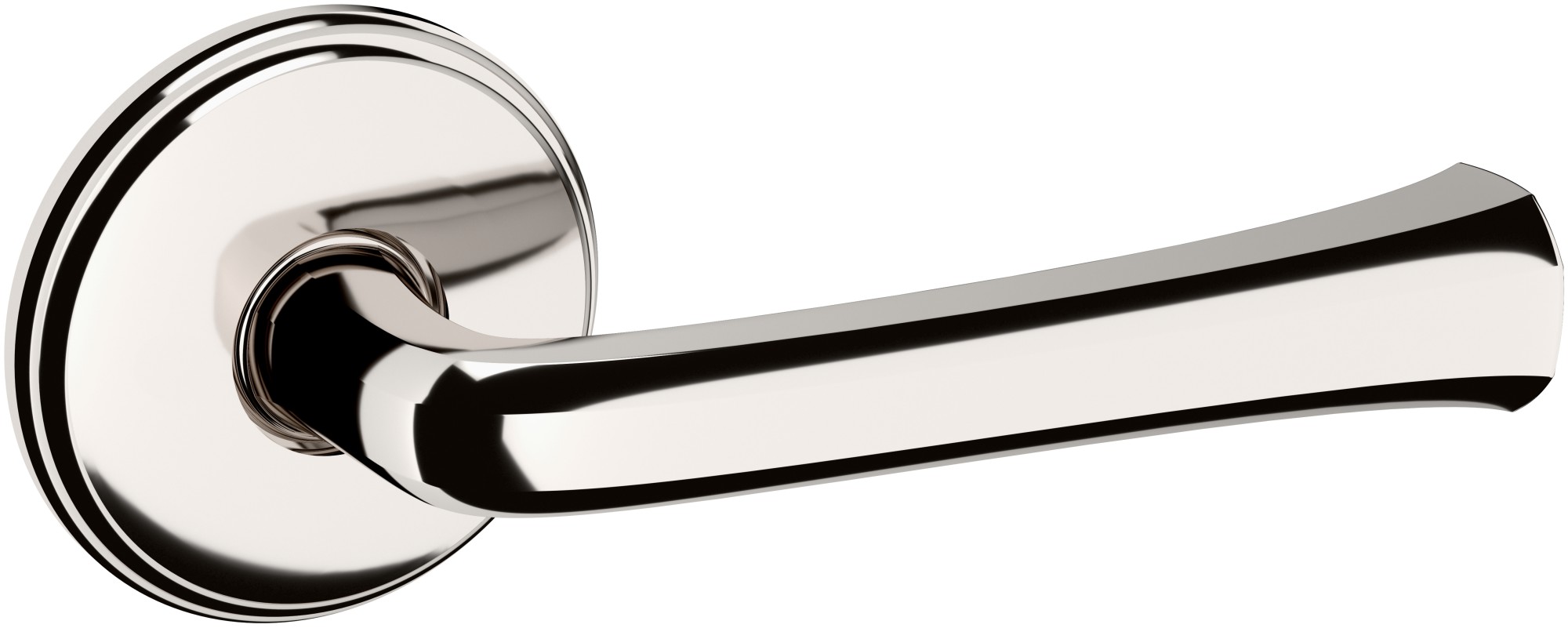 Baldwin 5112.FD 5112 Non-Turning Two-Sided Dummy Door Lever Set with 5075 Rose from the Estate Collection Lifetime Polished Nickel Door Hardware Door