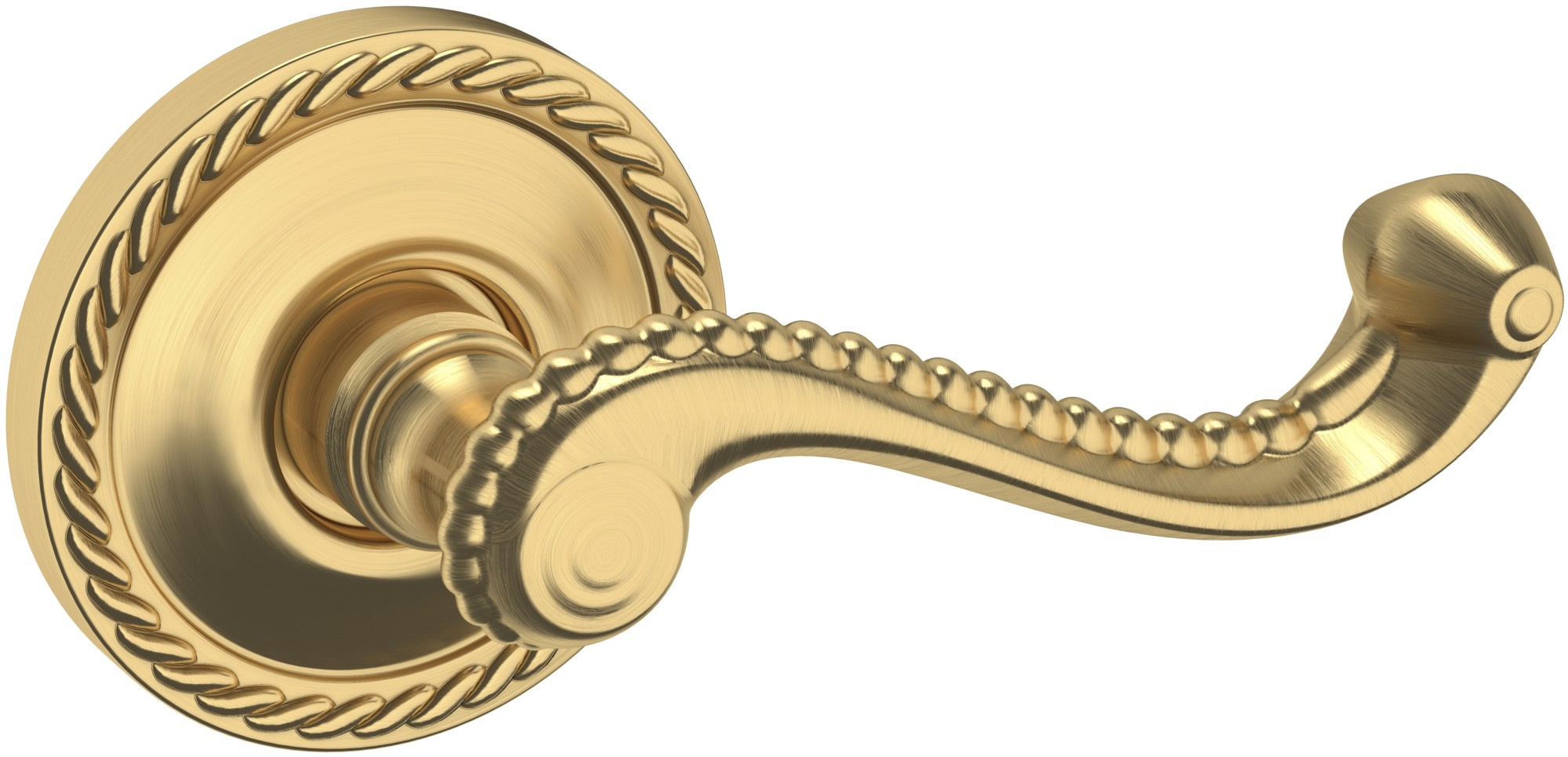 Baldwin 5104.LDM 5104 Left Handed Non-Turning One-Sided Dummy Door Lever with 5004 Rose from the Estate Collection Lifetime Satin Brass Door Hardware