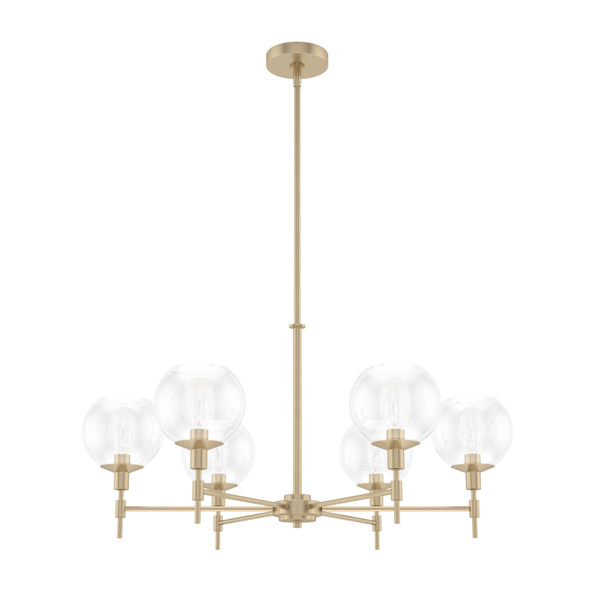 Hunter - Xidane 6-light Alturas Gold  Large Chandelier  Dimmable  Mid Century Modern Style  Round Shaped  for Bedrooms  Dining  Living Rooms - 19743