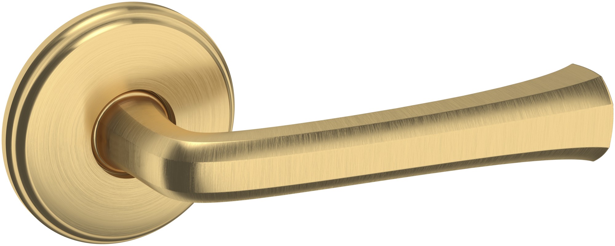 Baldwin 5112.LDM 5112 Left Handed Non-Turning One-Sided Dummy Door Lever with 5075 Rose from the Estate Collection Lifetime Satin Brass Door Hardware