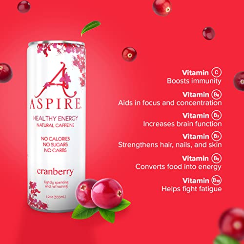 Aspire Healthy Energy Drink with Natural Caffeine - No Calories, Sugar and Carbs | Vitamins B, C, & Biotin | No Preservatives, Gluten Free | Suitable thumbnail