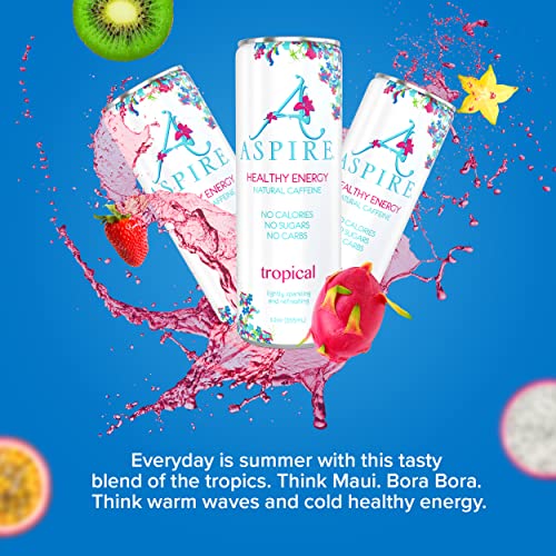 Aspire Healthy Energy Drink with Natural Caffeine - No Calories, Sugar and Carbs | Vitamins B, C, & Biotin | No Preservatives, Gluten Free | Suitable thumbnail