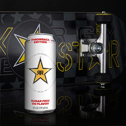 Rockstar Energy Drink  Throwback Edition: O.G. Sugar Free  16 Fl Oz (Pack of 12) thumbnail
