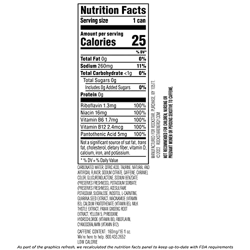 Rockstar Energy Drink  Throwback Edition: O.G. Sugar Free  16 Fl Oz (Pack of 12) thumbnail
