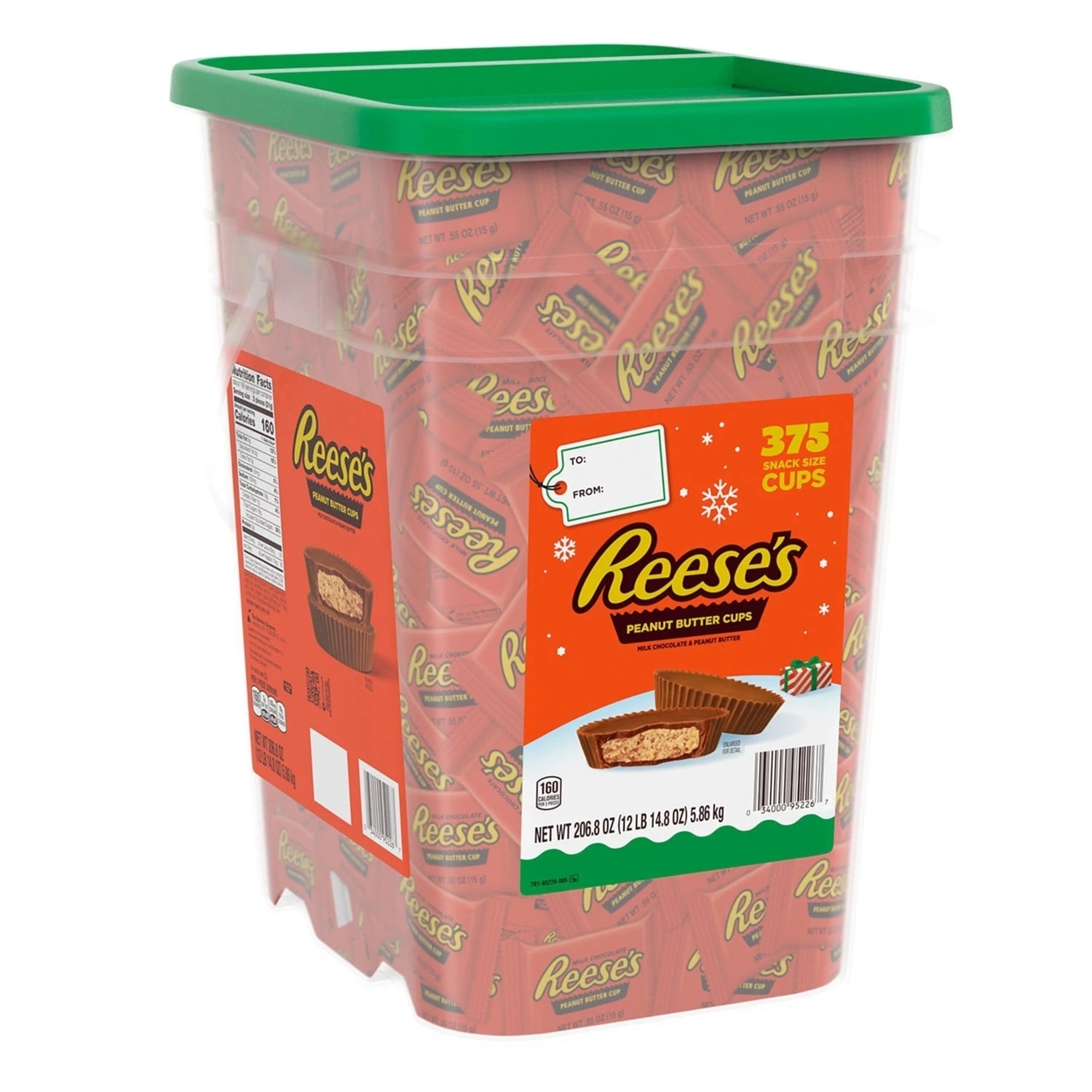 Reese S Milk Chocolate Peanut Butter Cups Snack Size Candy  206.8 Oz (375 Piece)