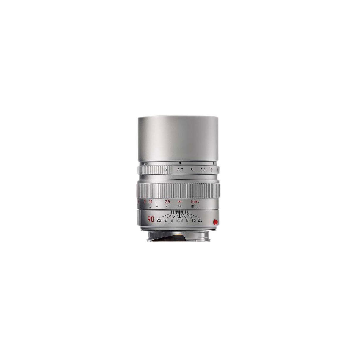 Leica 90mm F/2.8 ELMARIT-M Silver Chrome Finish Telephoto Manual Focus Lens for M System - USA