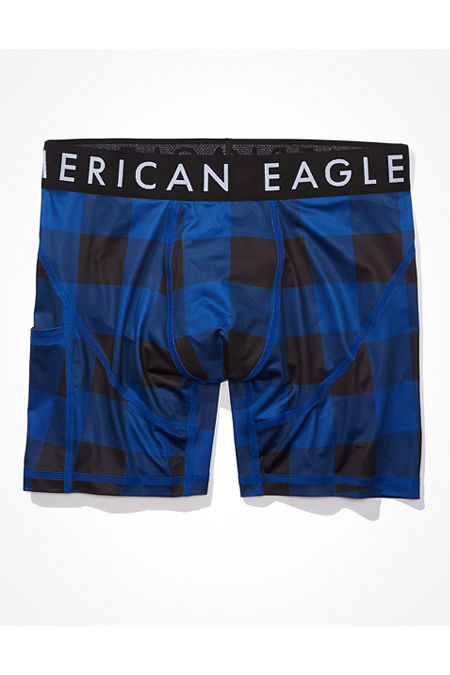 AEO Buffalo Check 6 Flex Boxer Brief Men's Classic Blue XXXL