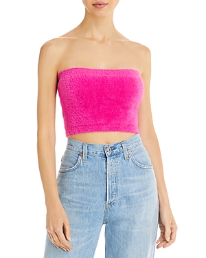 WAYF Womens Tube Top Faux Fur Strapless Top 195970083082 S RT $59.00