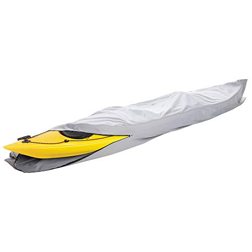 I COVER 10ft Kayak Cover- Water Proof 600D Heavy Duty Kayak/Canoe Cover Fits Kayak or Canoe up to 10ft Long and Beam Width up to 27in, Grey
