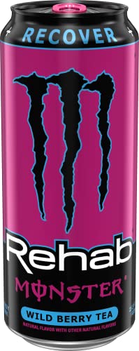 Monster Rehab Wild Berry Tea + Energy, Energy Iced Tea, Energy Drink, 15.5 Ounce (Pack of 15) thumbnail