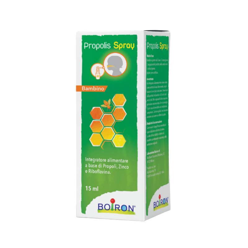 Boiron Propolis Spray per Bambino Con Propoli per Mal Di Gola 15 Ml