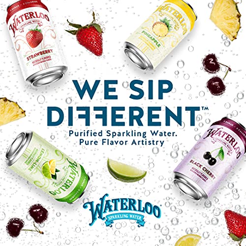 Waterloo Sparkling Water Two-Flavor Pack, 12 Fl Oz Cans, Pack of 16, 8 X Grape, 8 X Strawberry | Zero Calories | Zero Sugar or Artificial Sweeteners | thumbnail