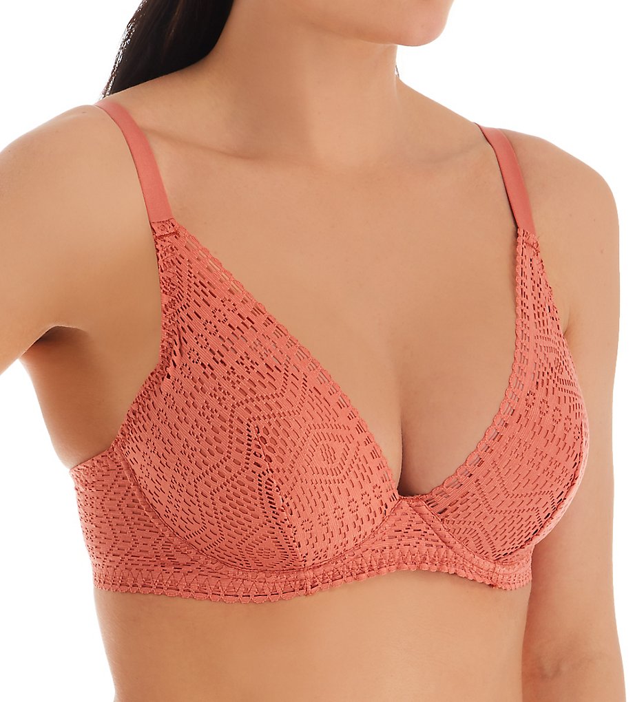 Passionata by Chantelle Women's Holala Lace Plunge Bra in Orange (5509) | Size 36E | HerRoom.com