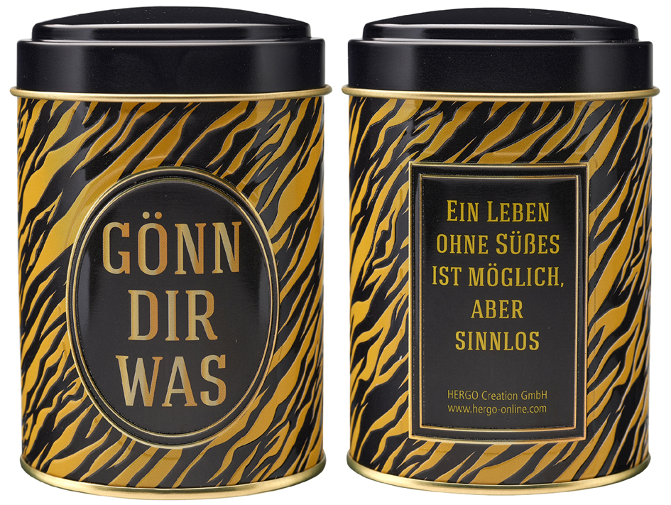 HERGO Glück in Dosen - Süßen in Der Dose: Gönn Dir Was. Dose Mit Prägung Und Partiellem Golddruck, Hochwertige - 1 Stück (9201)