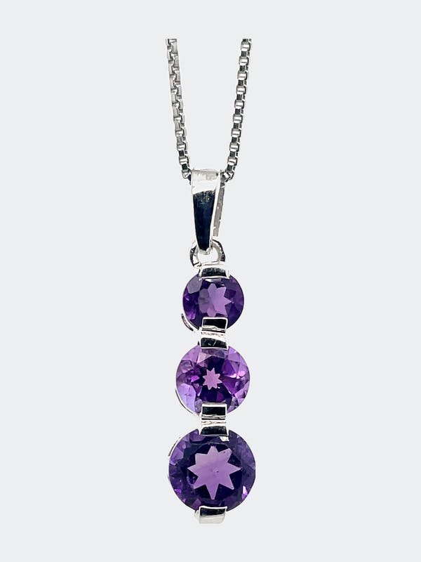 Kotawala Jewels .925 Sterling Silver Pendant - KSP 34312 - Amethyst (Red)