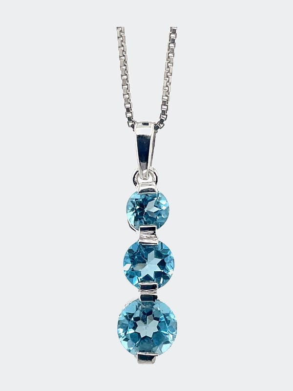 Kotawala Jewels .925 Sterling Silver Pendant - KSP 34312 - Blue Topaz