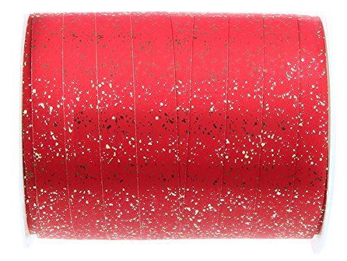 SANTEX 4719-7-10, Bobine Bolduc Festif Métallisé De 10mm X 25 Mètres, Rouge
