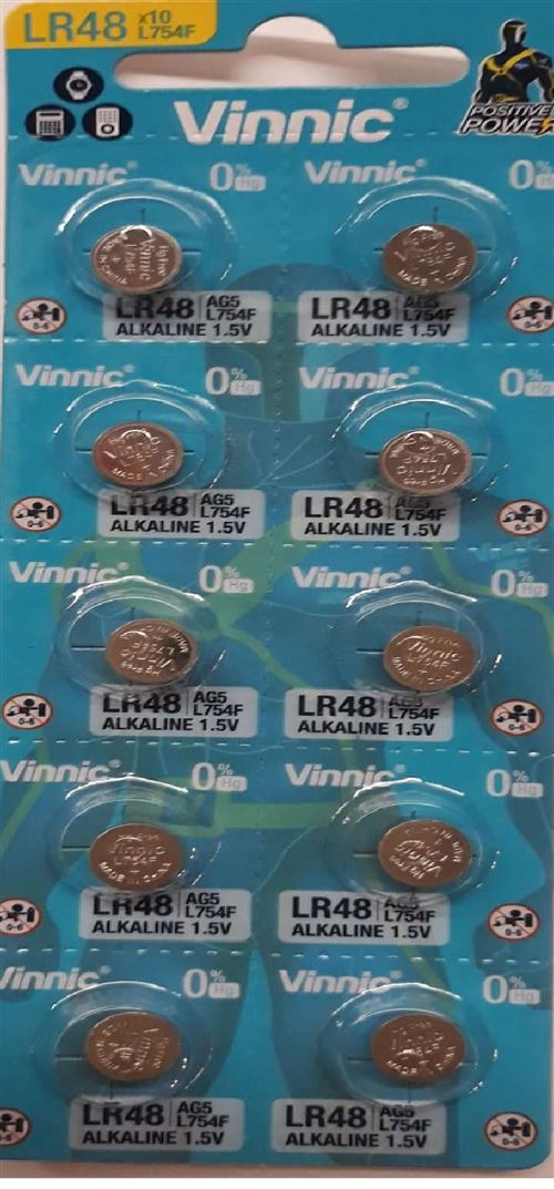 Vinnic L754 AG5 Watch Battery Card of 10