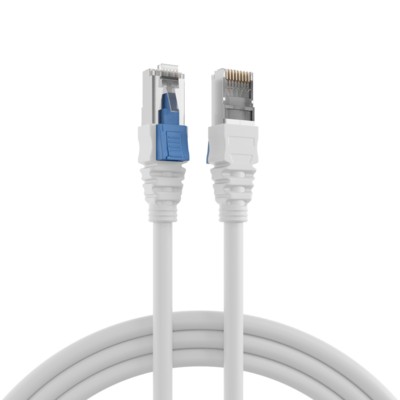 RJ45 Patchkabel S/FTP,Cat.6, 26AWG BC, LSZH, 2m, Weiss, Abschließbar (blau) (K5539WS.2)