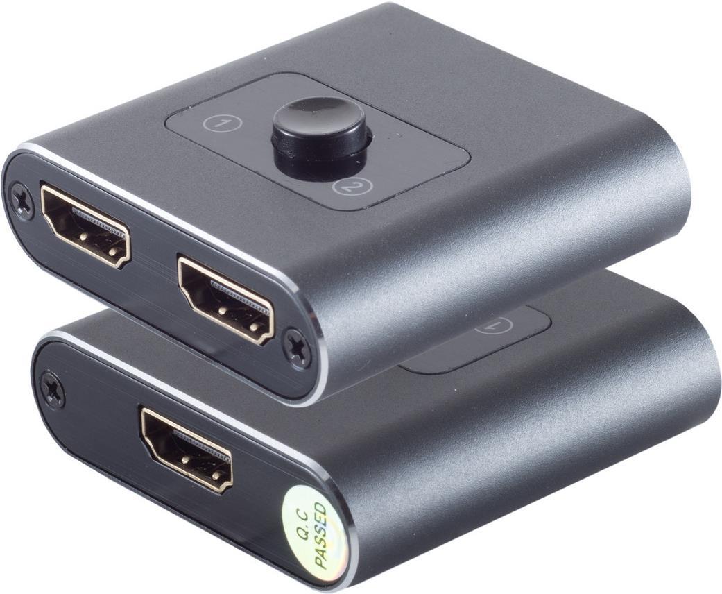 Shiverpeaks ®-PROFESSIONAL--HDMI Umschalter 2x1, Bidirektional, Metall, 4K2K (SP05-02010)