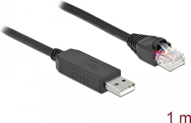 Delock - Serieller Adapter - USB (M) Bis RJ-45 (M) - 1,0m - USB / USB2.0 / EIA-232 - Schwarz (64160)
