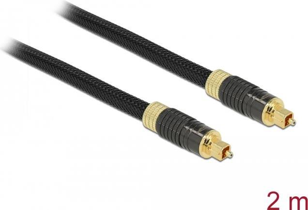 Delock - Digitales Audio-Kabel (optisch) - SPDIF - TOSLINK Männlich Bis TOSLINK Männlich - 2,0m - Glasfaser - Anthrazit (86593)