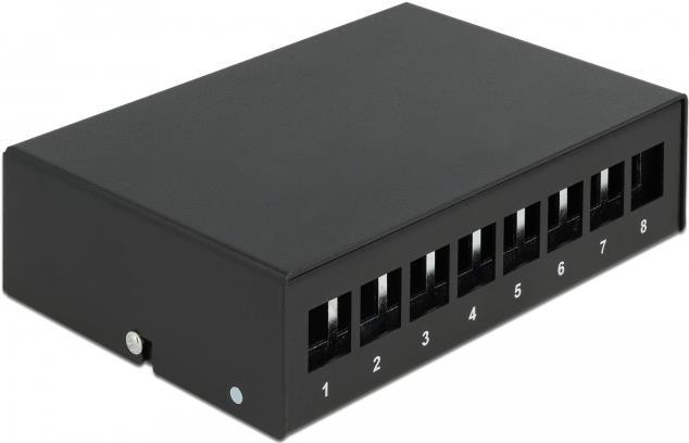 Delock - Leeres Keystone-Patchpanel - Geeignet Für Wandmontage, DIN Schienenmontierbar - Schwarz - 8 Ports (43413)