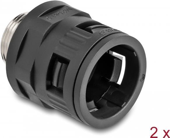 Delock - Schlauchverschraubung - with Brass External Thread M25 - Schwarz (Packung Mit 2) (60455)