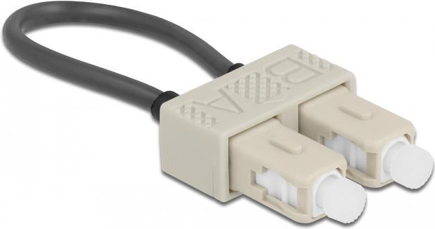 Delock - Loopback-Adapter - SC Multi-mode (M) - Glasfaser - 50/125 Mikrometer - OM2 - Grau, Beige (86922)