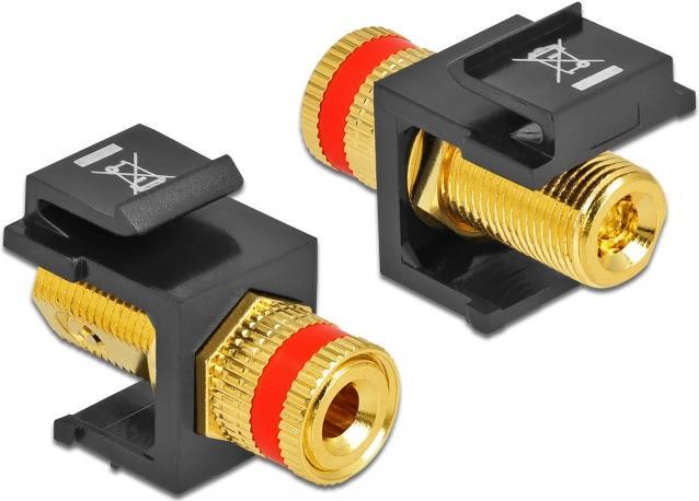 Delock Keystone Module Binding Post > Thread Nut - Modulare Eingabe - Binding Post - Schwarz, Rot (86863)