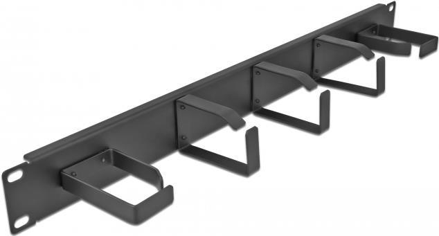 Delock - Kabelmanagement - with 5 Metal Hooks (2 X Horizontal, 3 X Vertical) - Schrankmontage - Schwarz - 1U - 48,3 Cm (19) (66848)
