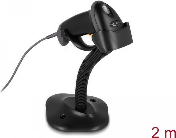 Delock USB Barcode Scanner 1D Mit Anschlusskabel Und Halterung - Laser - Schwarz (90584)
