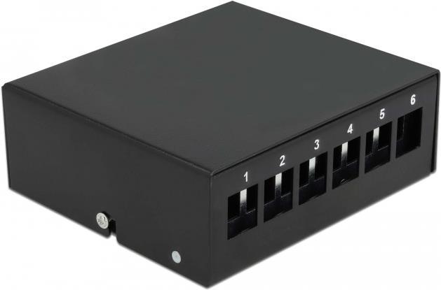 Delock - Leeres Keystone-Patchpanel - Geeignet Für Wandmontage, DIN Schienenmontierbar - Schwarz - 6 Ports (43411)