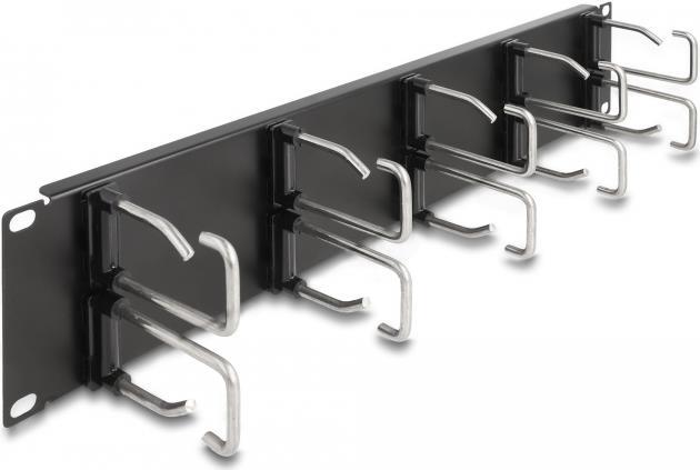 Delock - Verlegetafel Für Rack-Kabelmanagement - with 10 Metal Hooks - Schwarz - 2U - 48,3 Cm (19) (66919)