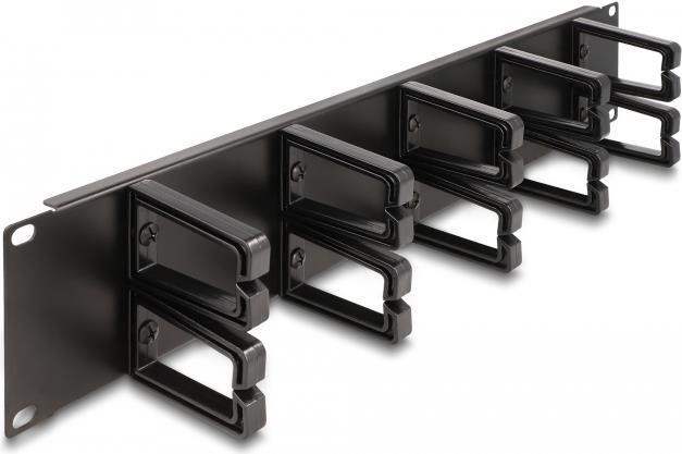Delock - Verlegetafel Für Rack-Kabelmanagement - with 10 Plastic Hooks - Schwarz - 2U - 48,3 Cm (19) (66917)