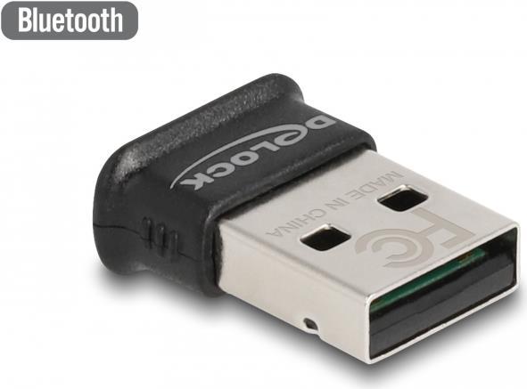 Delock USB Bluetooth 5.0 Adapter Klasse 1 Im Micro Design - Reichweite Bis Zu 100 Meter (61024)