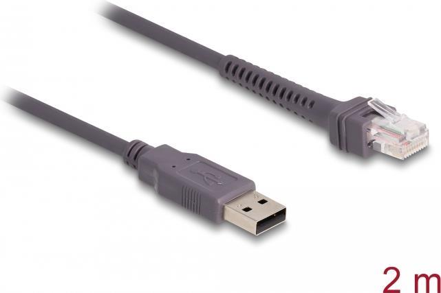 Delock - Kabel Für Barcode-Scanner - USB Typ a (M) Zu RJ-50 (M) - 2,0m - Grau (90599)