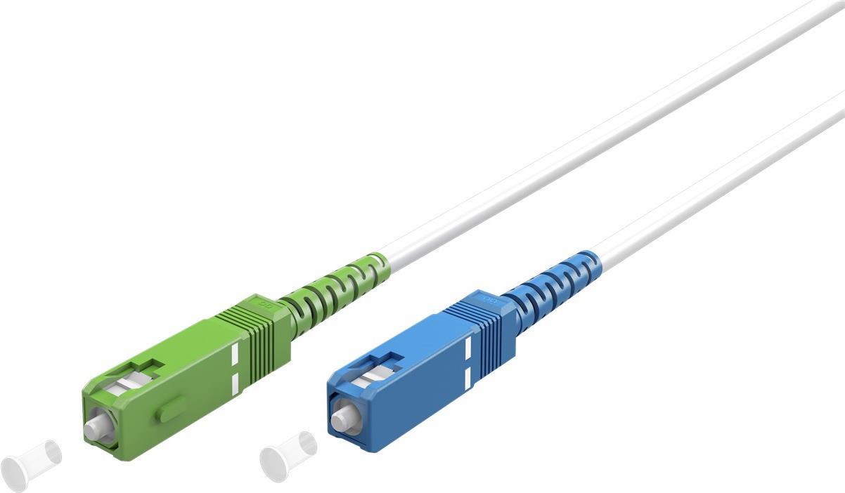 Goobay 59622 Glasfaserkabel 10 M SC/UPC SC/APC FTTH OS2 Weiß (59622)