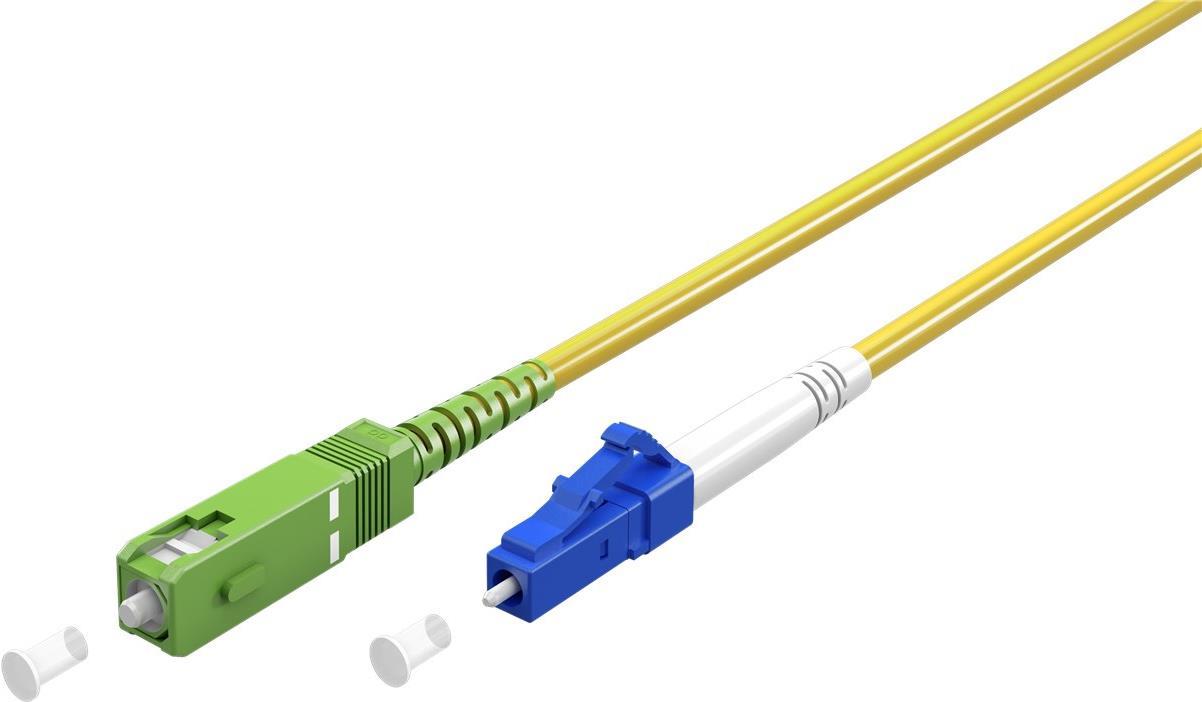 Goobay 59651 Glasfaserkabel 5 M SC/APC LC/UPC FTTH OS2 Gelb (59651)