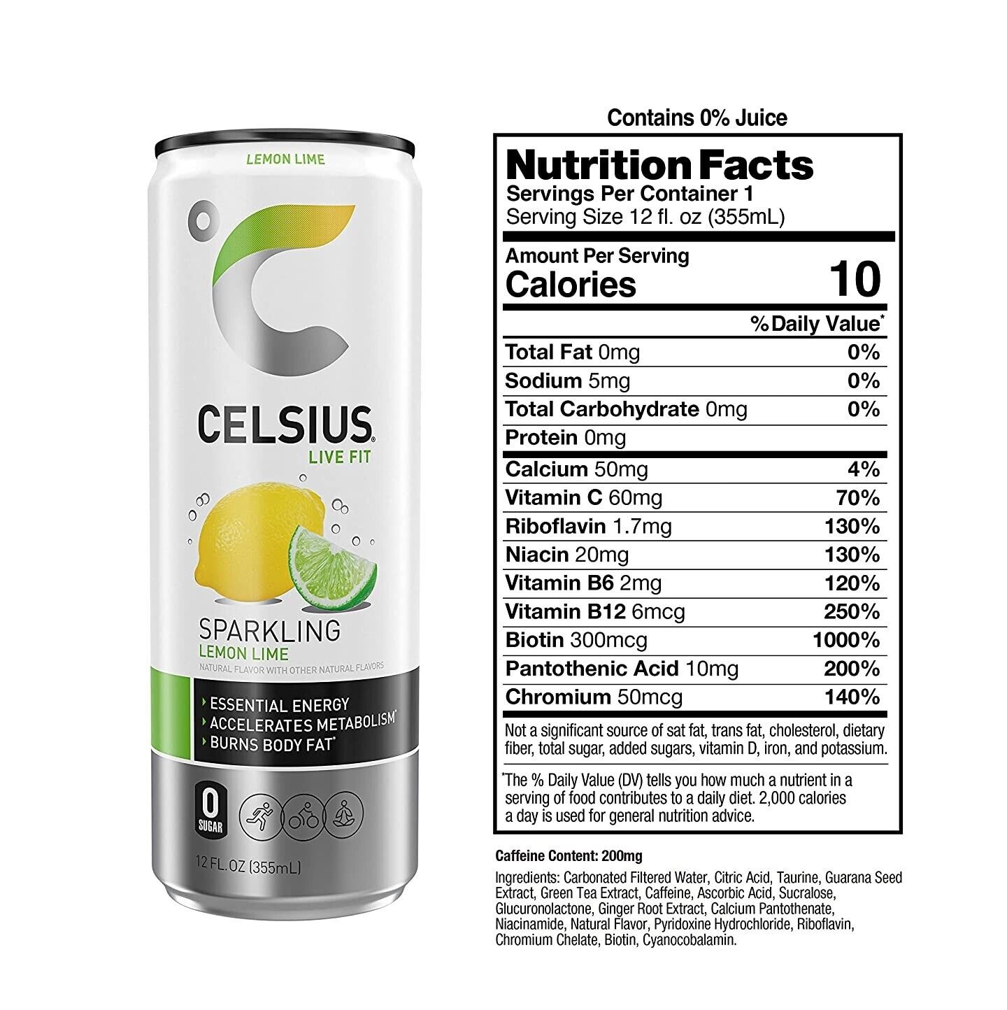 Celsius, Sparkling Lemon Lime Energy Drink, 12 Oz | CVS thumbnail