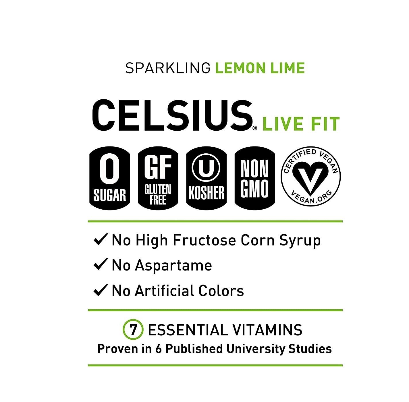Celsius, Sparkling Lemon Lime Energy Drink, 12 Oz | CVS thumbnail
