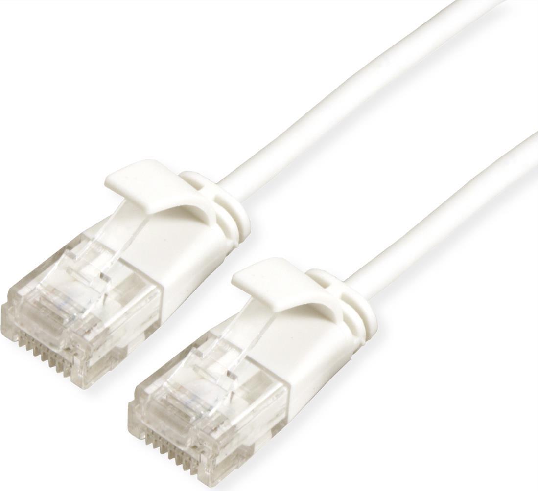 ROLINE GREEN UTP DataCenter Patchkabel Kat.6A (Class EA), LSOH, Slim, Weiß, 1 M (21.44.0981)