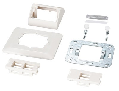 Multifunktions-Rahmenset Mit 1- Und 2-Port Adapter Keystone Format(HDMI,USB,RJ45) Zur Aufnahme Von 2 Keystone Slimline Modulen 40° Schrägauslaß RAL