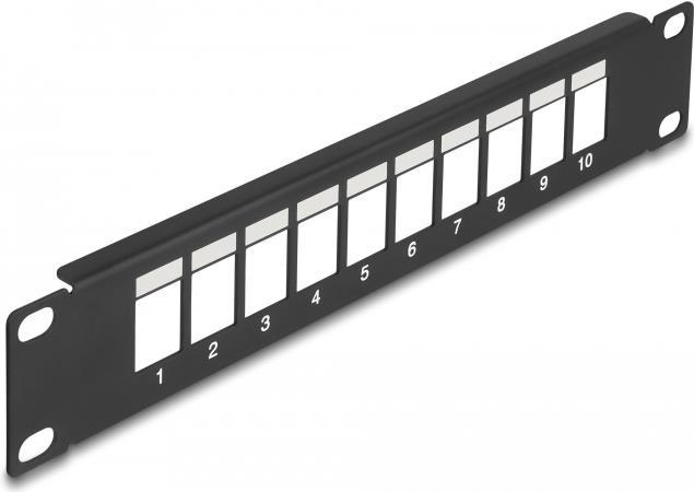 Delock - Patchpanel (Blindblech) - Snap-in Mounting - Rack Montierbar - Schwarz - 1U - 25,4 Cm (10) - 10 Ports (66676)