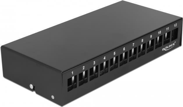 Delock - Leeres Keystone-Patchpanel - Geeignet Für Wandmontage, DIN Schienenmontierbar - Schwarz - 12 Ports (43415)