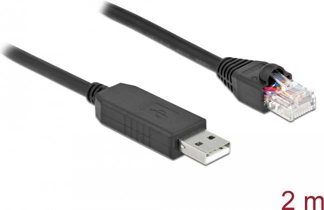 Delock - Serieller Adapter - USB (M) Bis RJ-45 (M) - 2,0m - USB / USB2.0 / EIA-232 - Schwarz (64161)
