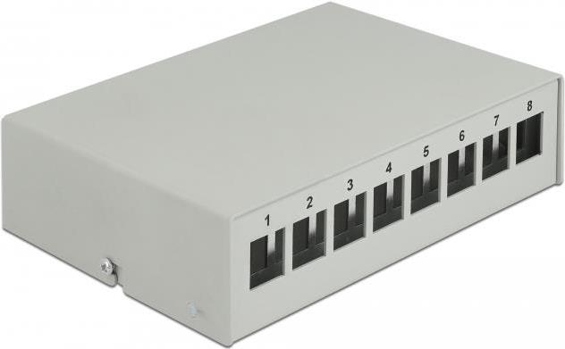 Delock - Leeres Keystone-Patchpanel - Geeignet Für Wandmontage, DIN Schienenmontierbar - Grau - 8 Ports (43412)
