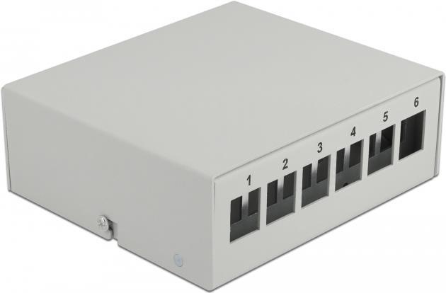 Delock - Leeres Keystone-Patchpanel - Geeignet Für Wandmontage, DIN Schienenmontierbar - Grau - 6 Ports (43410)