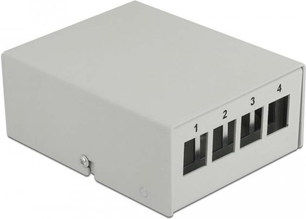 Delock - Leeres Keystone-Patchpanel - Geeignet Für Wandmontage, DIN Schienenmontierbar - Grau - 4 Ports (43407)
